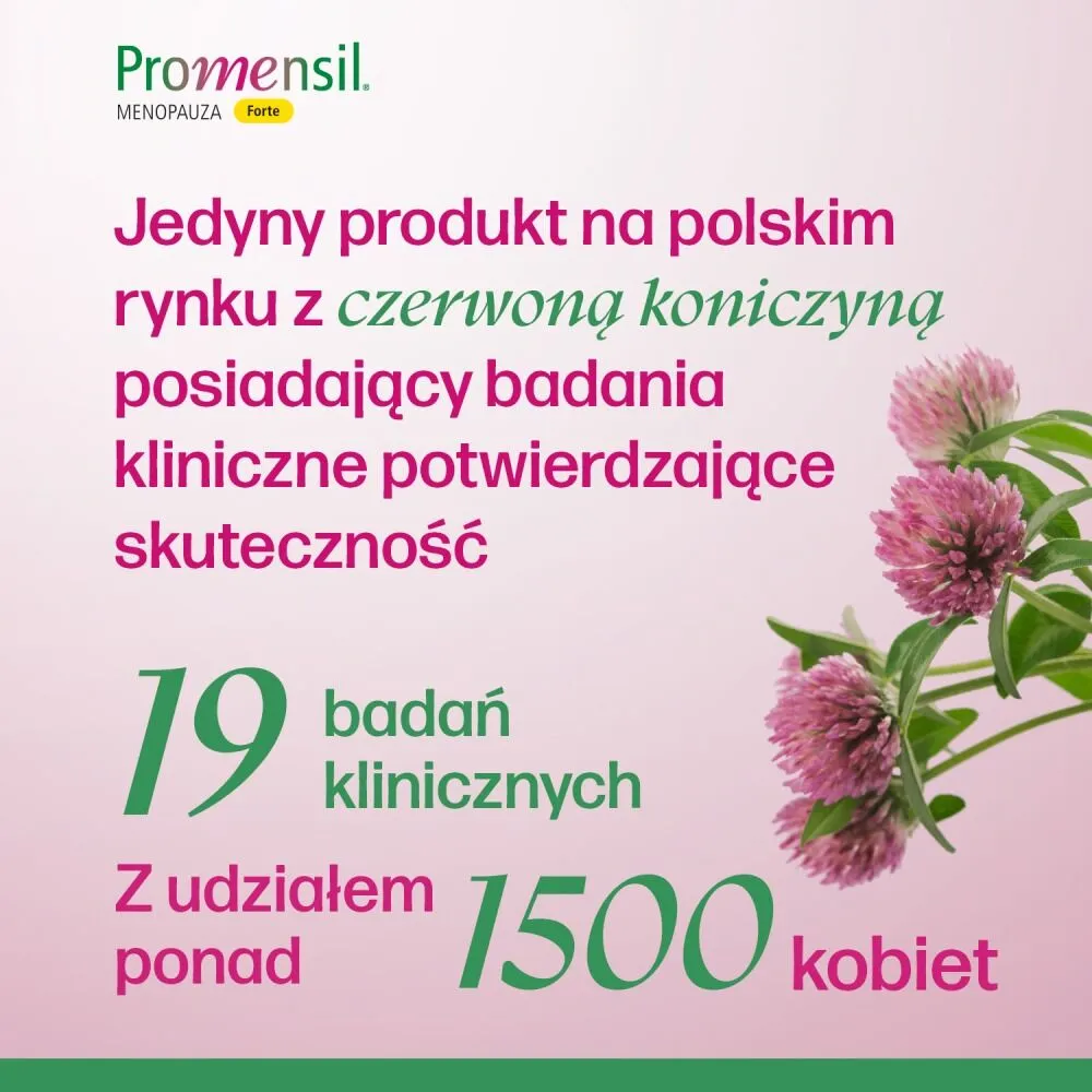 Promensil Forte, vaistas, palengvinantis menopauzės simptomus, tabletės