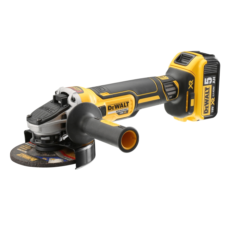 DeWalt DCG405P2-QW XR akkus sarokcsiszoló 125 mm 18 V 5.0 Ah Li-ion akkumulátorral, TSTAK kivitelben