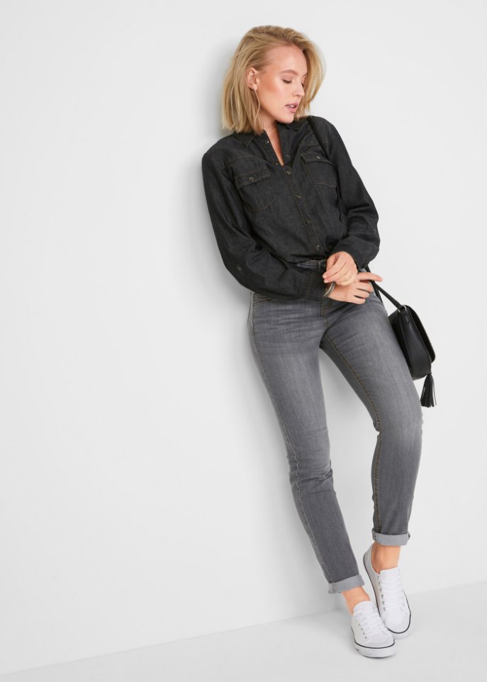 High Waist Komfort-Stretch-Jeans, Slim