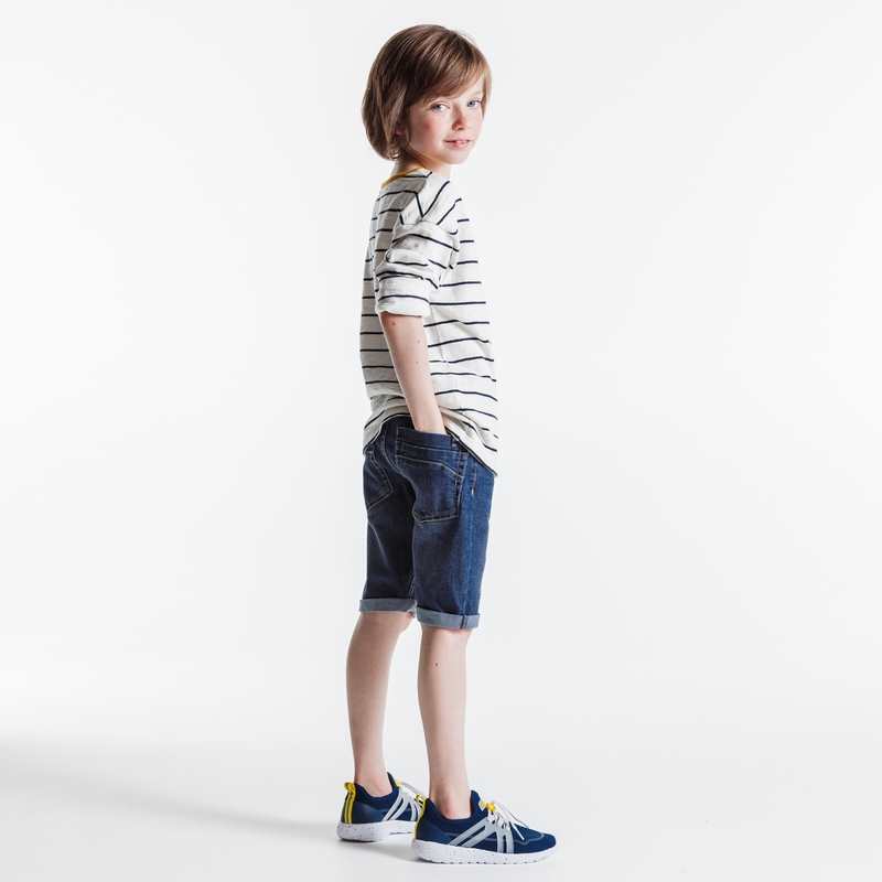 Bermuda slim en jean hyper stretch bleu garçon