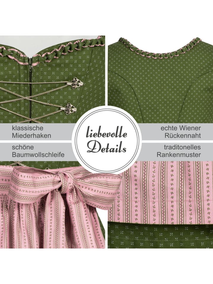 Nübler Dirndl lang Thea in Oliv günstig kaufen