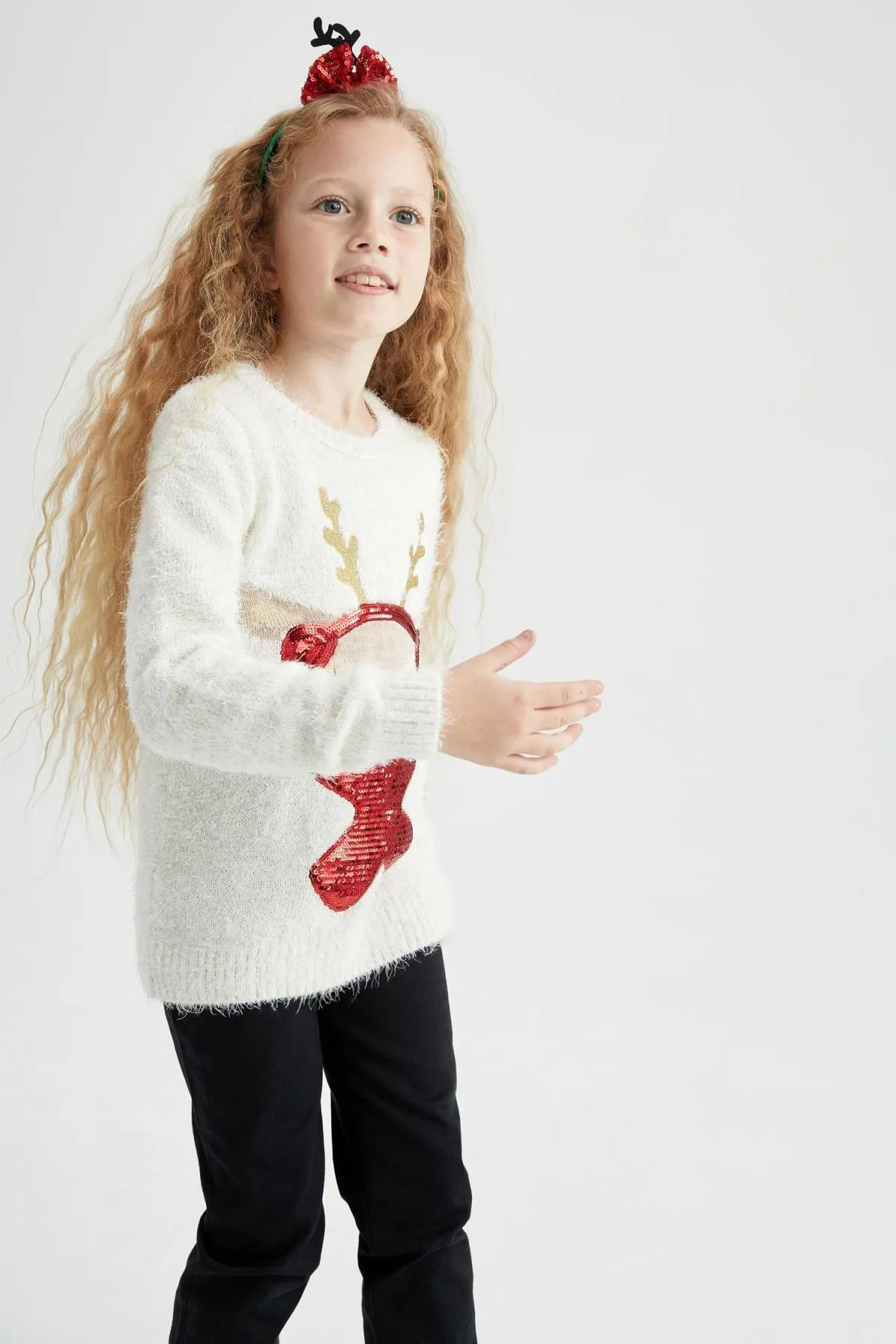 DeFacto  Mädchenpullover mit Neujahrsmotiv