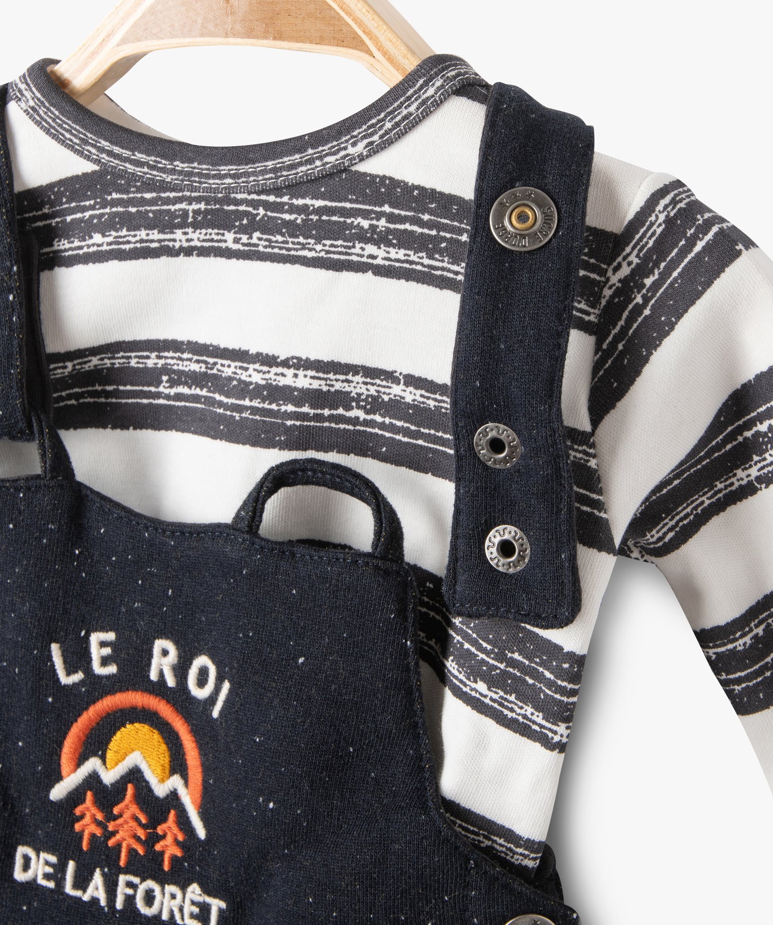 Ensemble bébé Garçon 2 pièces : tee-shirt + salopette - ... raye | GEMO