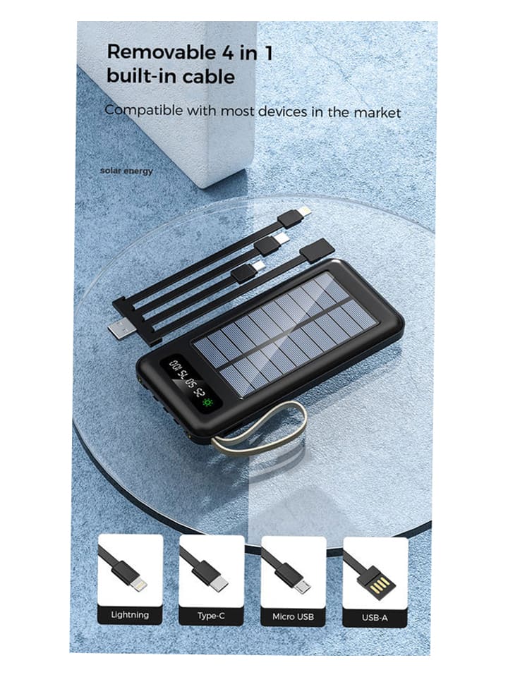 SWEET ACCESS Solar-Powerbank 30.000 mAh in Schwarz günstig kaufen onesize