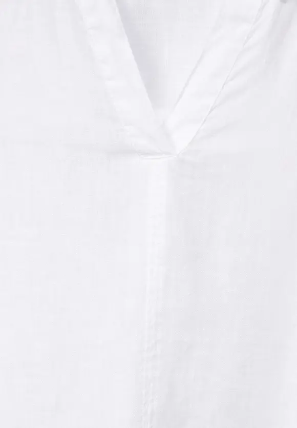CECIL Leinen Longbluse in Unifarbe