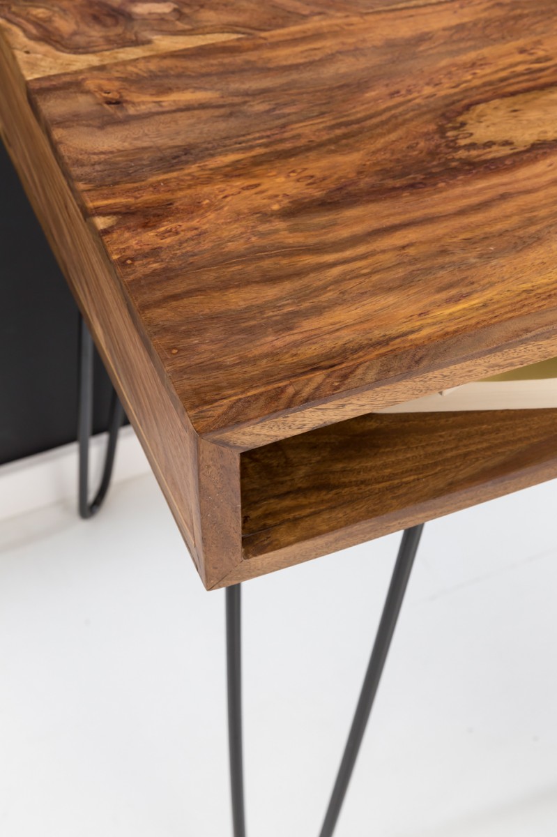 Wohnling Schreibtisch BAGLI Massivholz Braun 110 x 60 x 76 cm