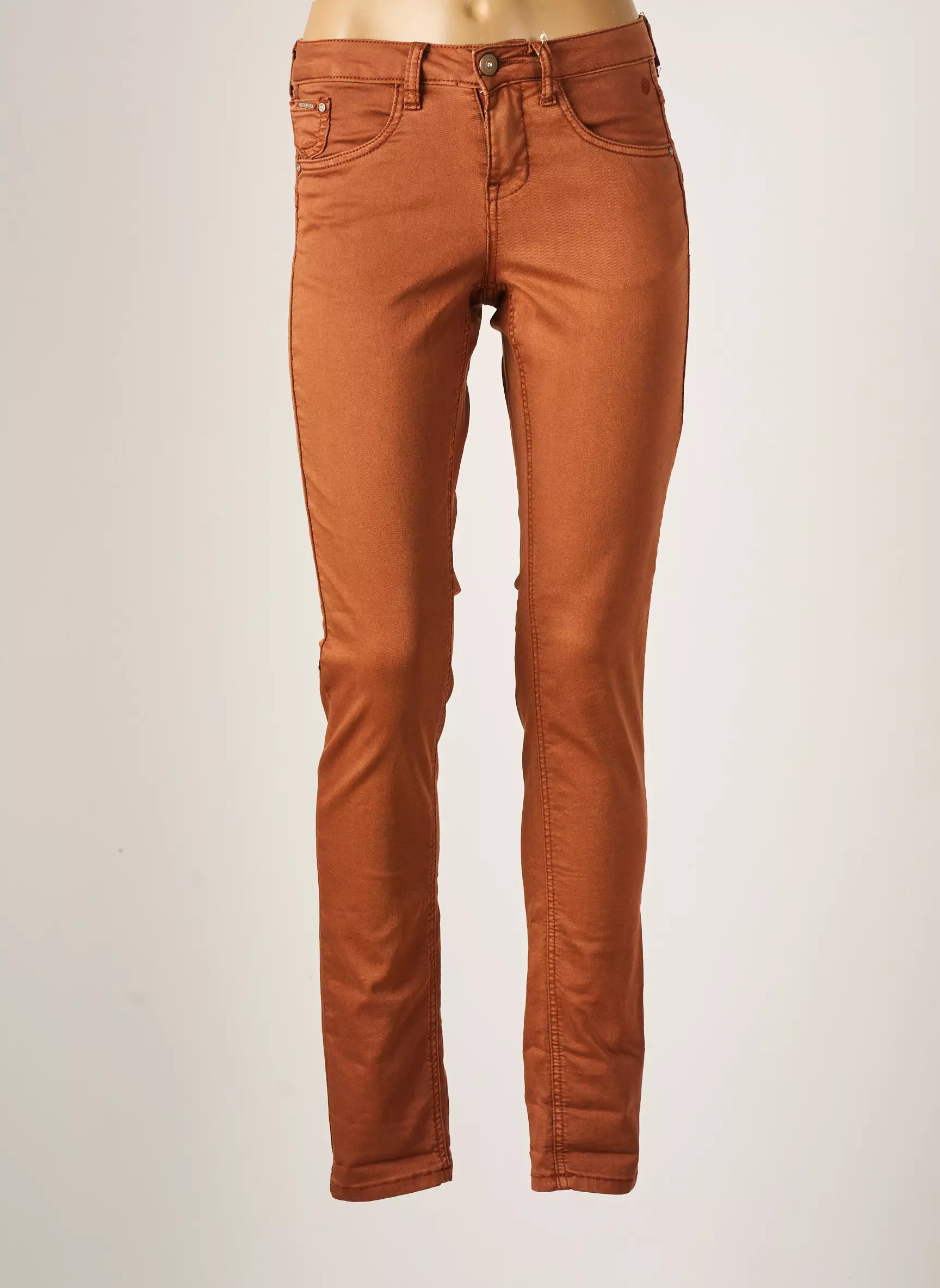 Cream Pantalons Slim Femme couleur marron