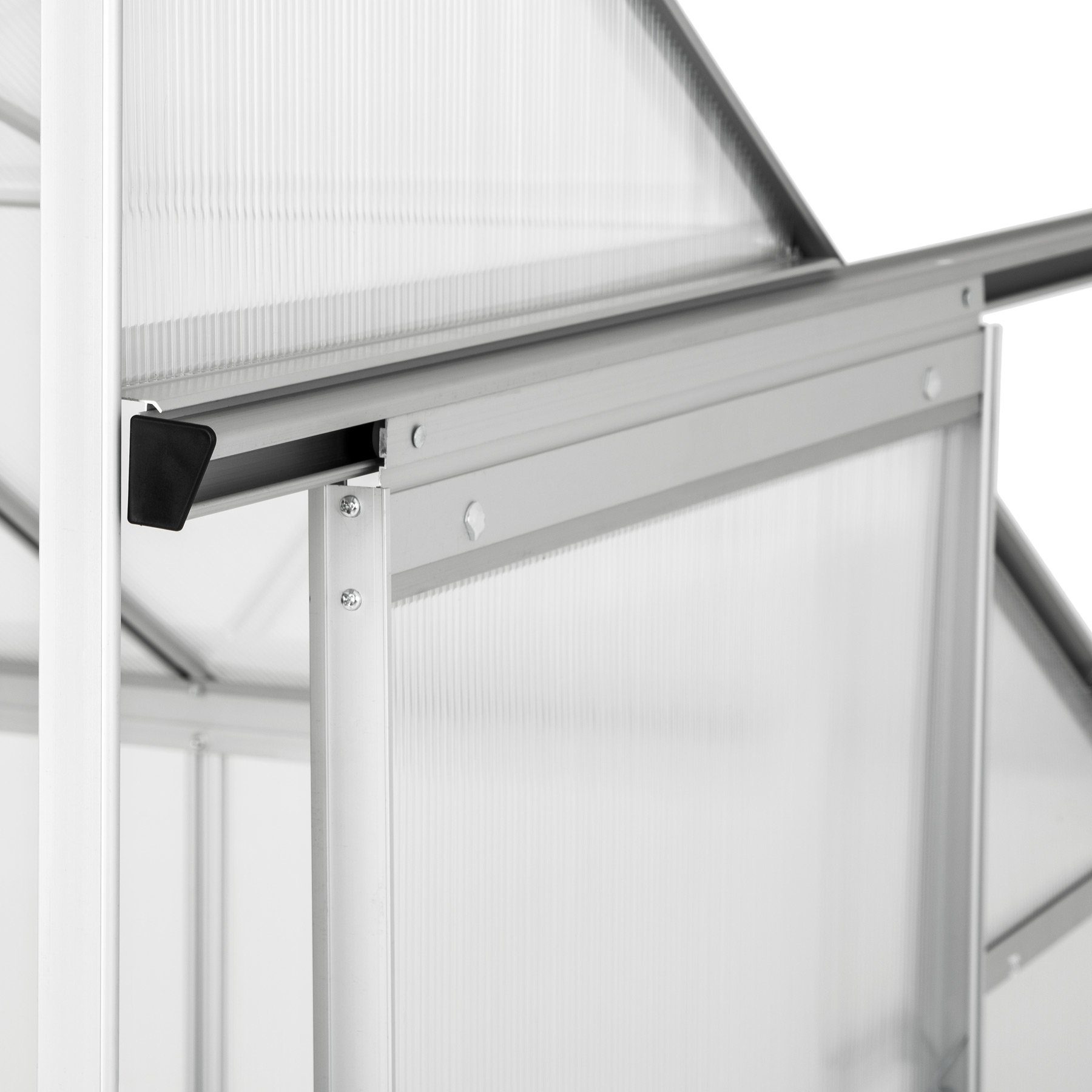 tectake Gewächshaus Anlehngewächshaus aus Aluminium mit Fundament, 0,40 mm Wandstärke