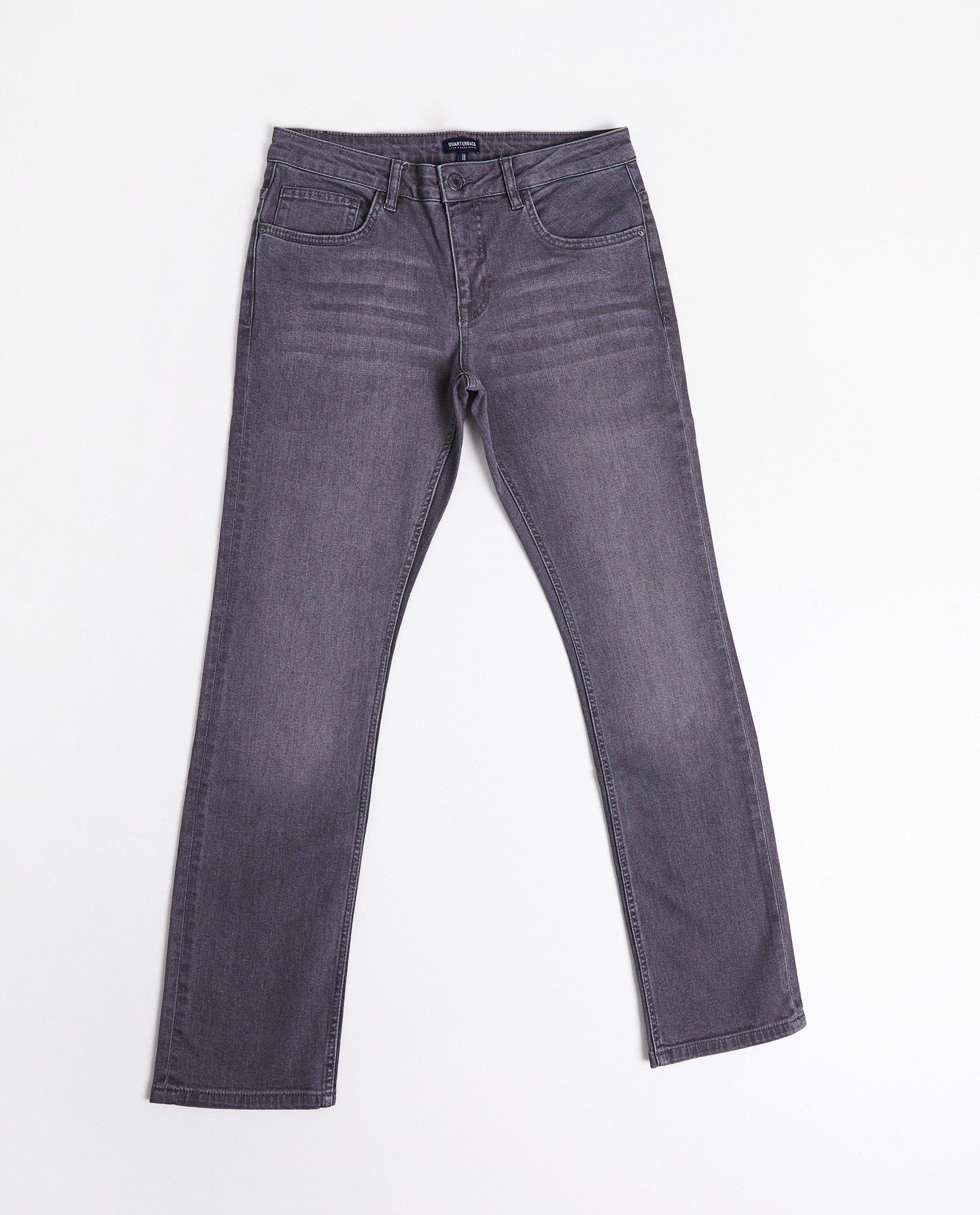 Quarterback világos szürke, slim fit farmer Smith sötétszürke
