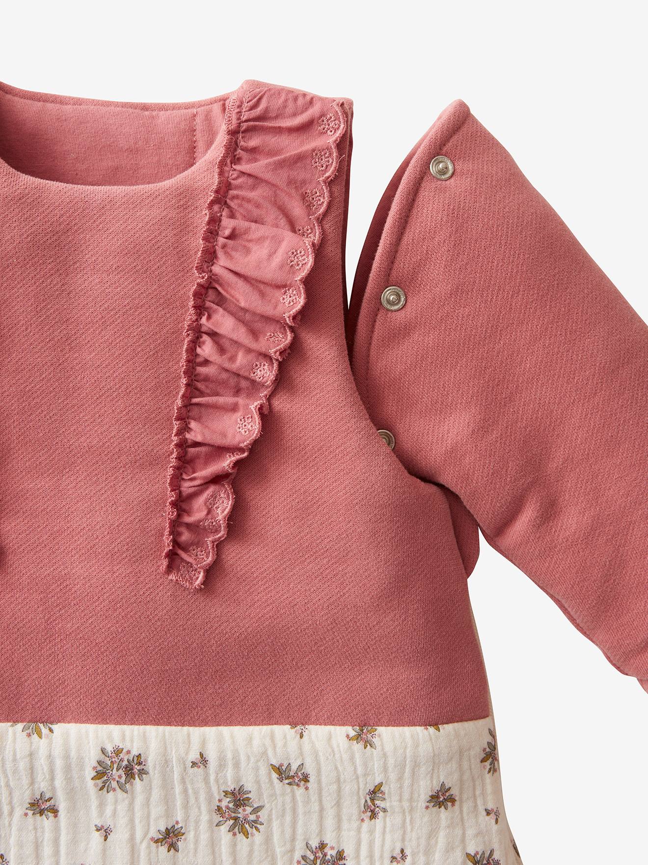 Vertbaudet Baby Winterschlafsack, Ärmel abnehmbar LANDHAUS - altrosa