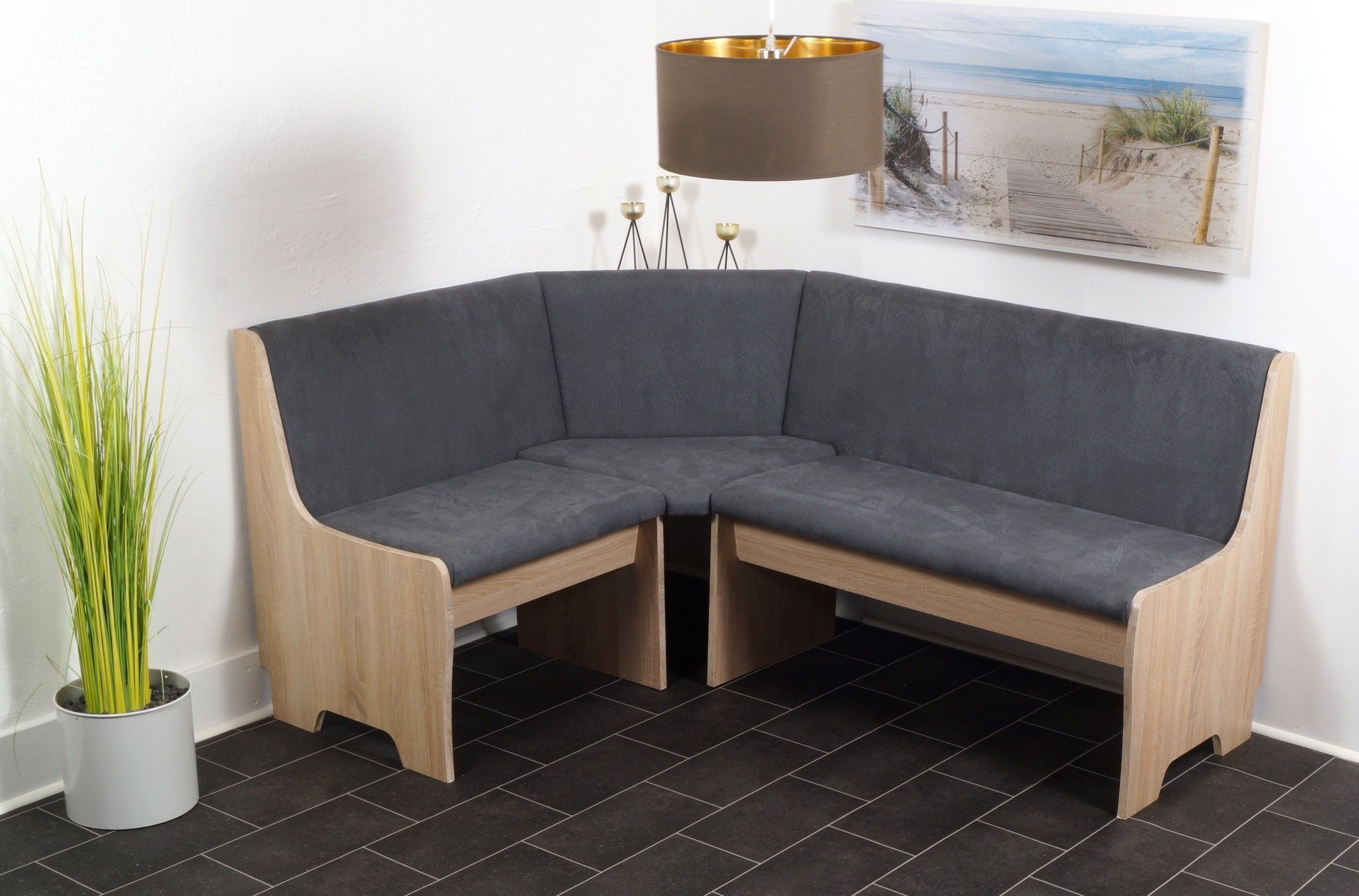 Stolebaenk Eckbankgruppe Emden MAANTI, (Eckbank Set, 1 x Eckbank, 1 x Tisch, 2 x Stuhl), 48000 Scheuertouren sehr belastbarer Bezug