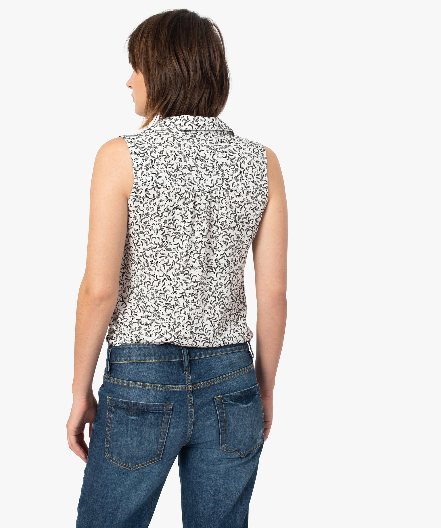 Chemise femme imprimée sans manches imprime | GEMO