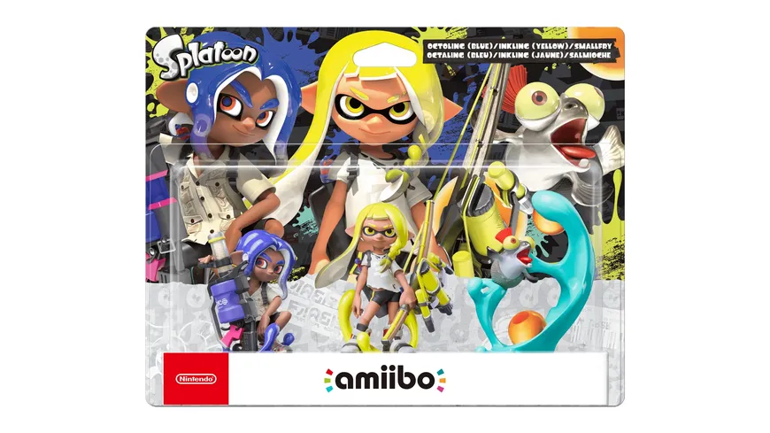 Splatoon 3-amiibo-Dreierpack: Oktoling (Blau), Inkling (Gelb) und Salmini (Splatoon Collection)