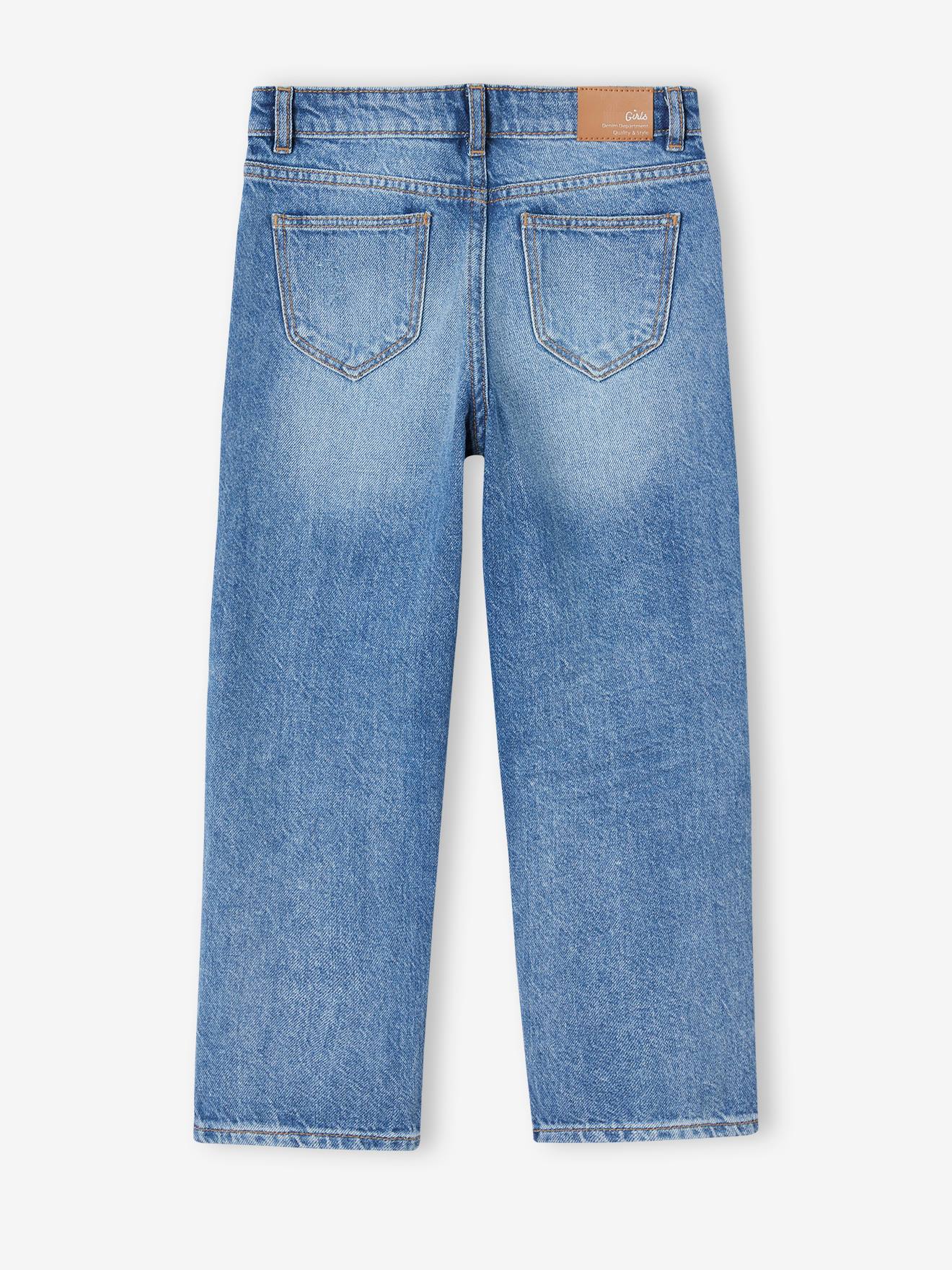 Vertbaudet Gerade Mädchen Jeans, Hüftweite COMFORT - bleached