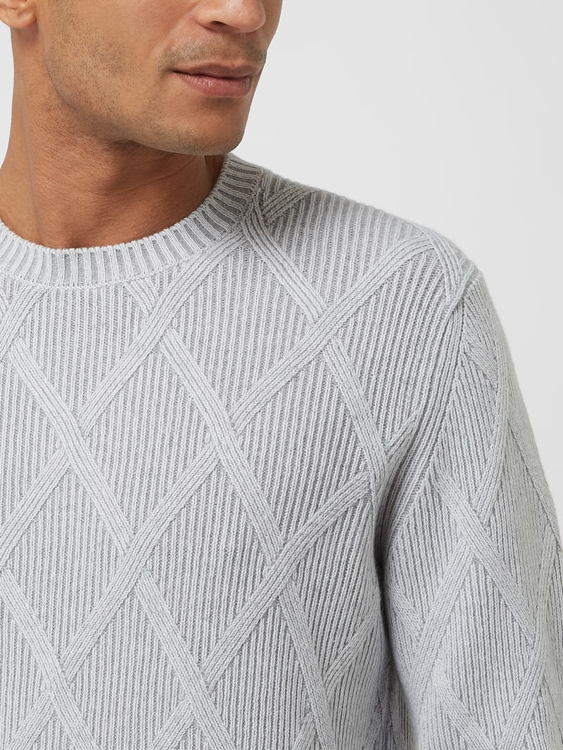 Pullover mit Kaschmir-Anteil in silber meliert