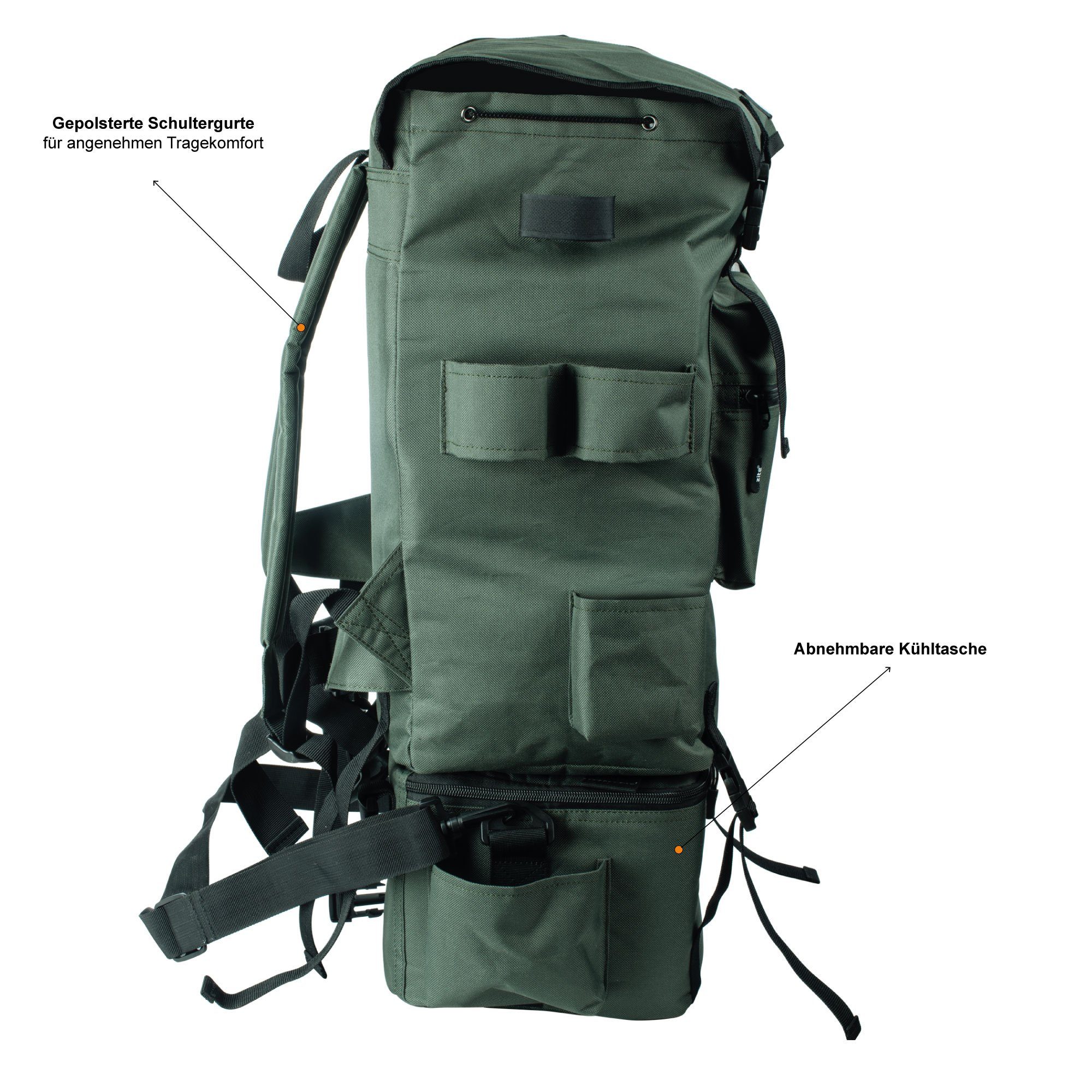 Zite Angelrucksack Multifunktionaler ISO Rucksack mit abnehmbarem Kühlfach