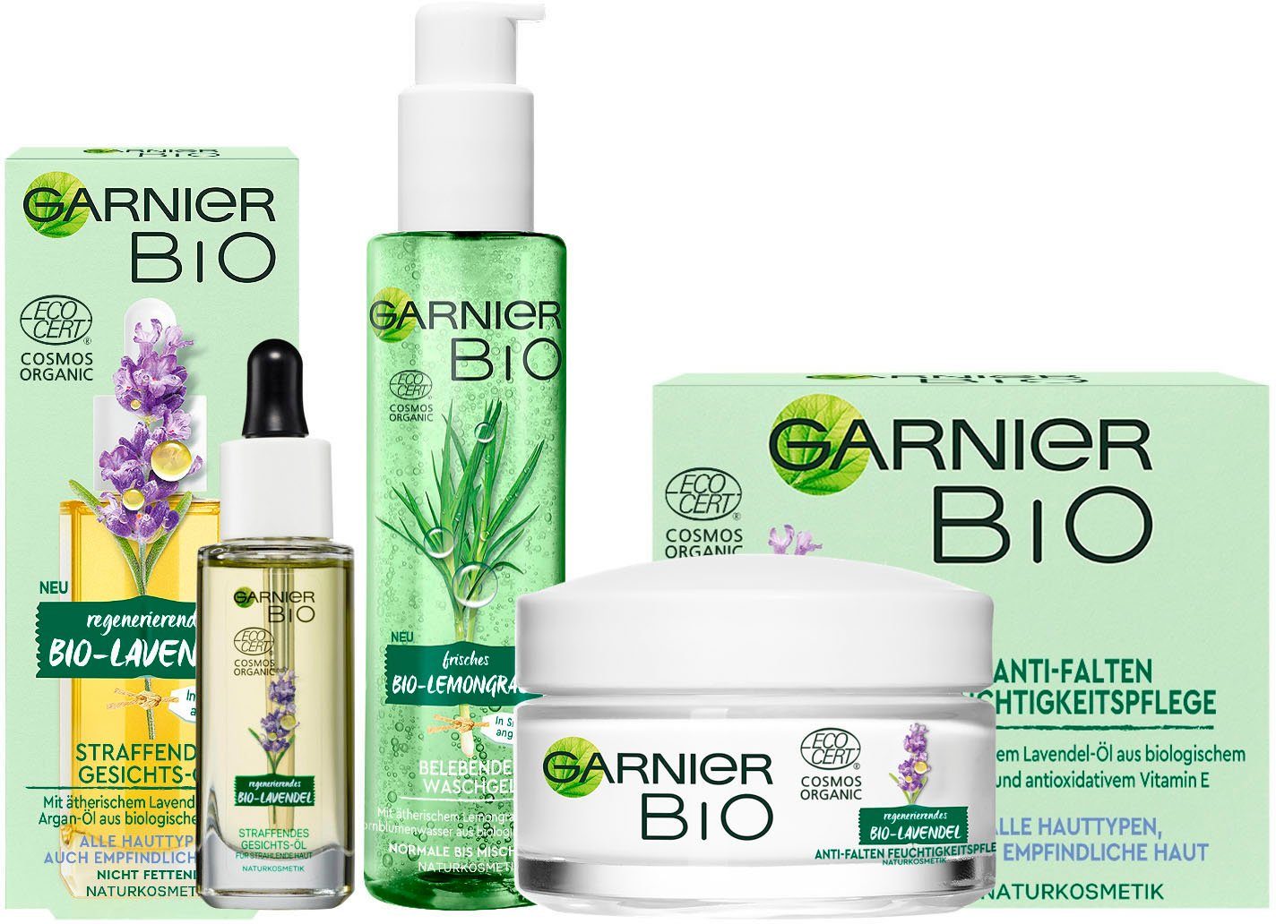 GARNIER Gesichtspflege-Set Bio Anti-Aging-Set Set, 4-tlg.