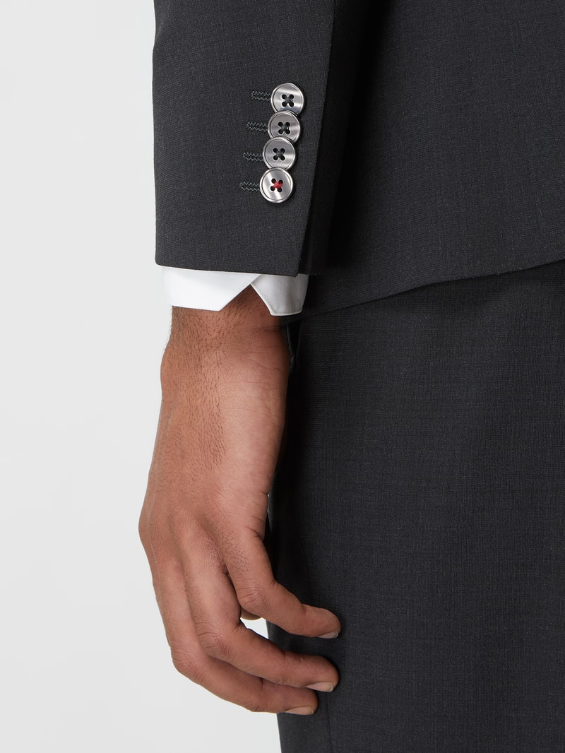 Slim Fit Anzug mit 2-Knopf-Sakko in anthrazit