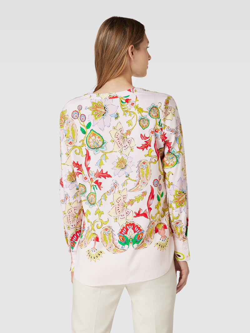 Bluse mit V-Ausschnitt in rosa