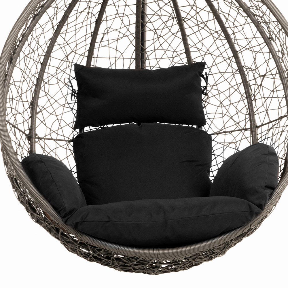 Home Deluxe Polyrattan Hängesessel CIELO - Schwarz nur Kissen
