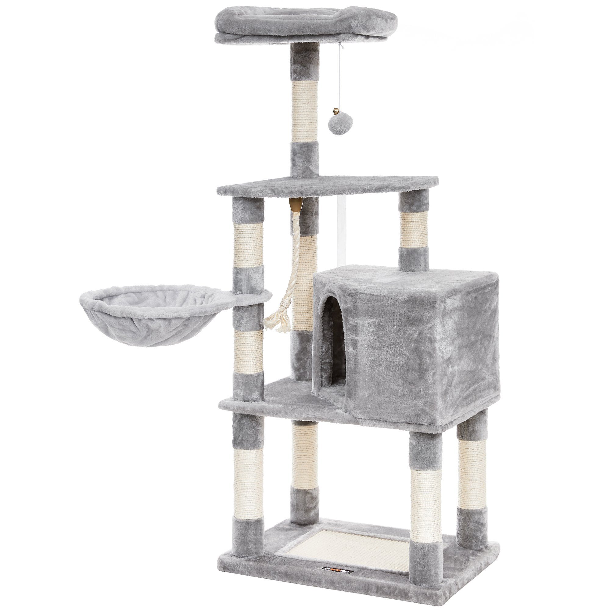 FEANDREA Kratzbaum, Katzenbaum, Kletterbaum, stabiler, mit Höhle, 138 cm