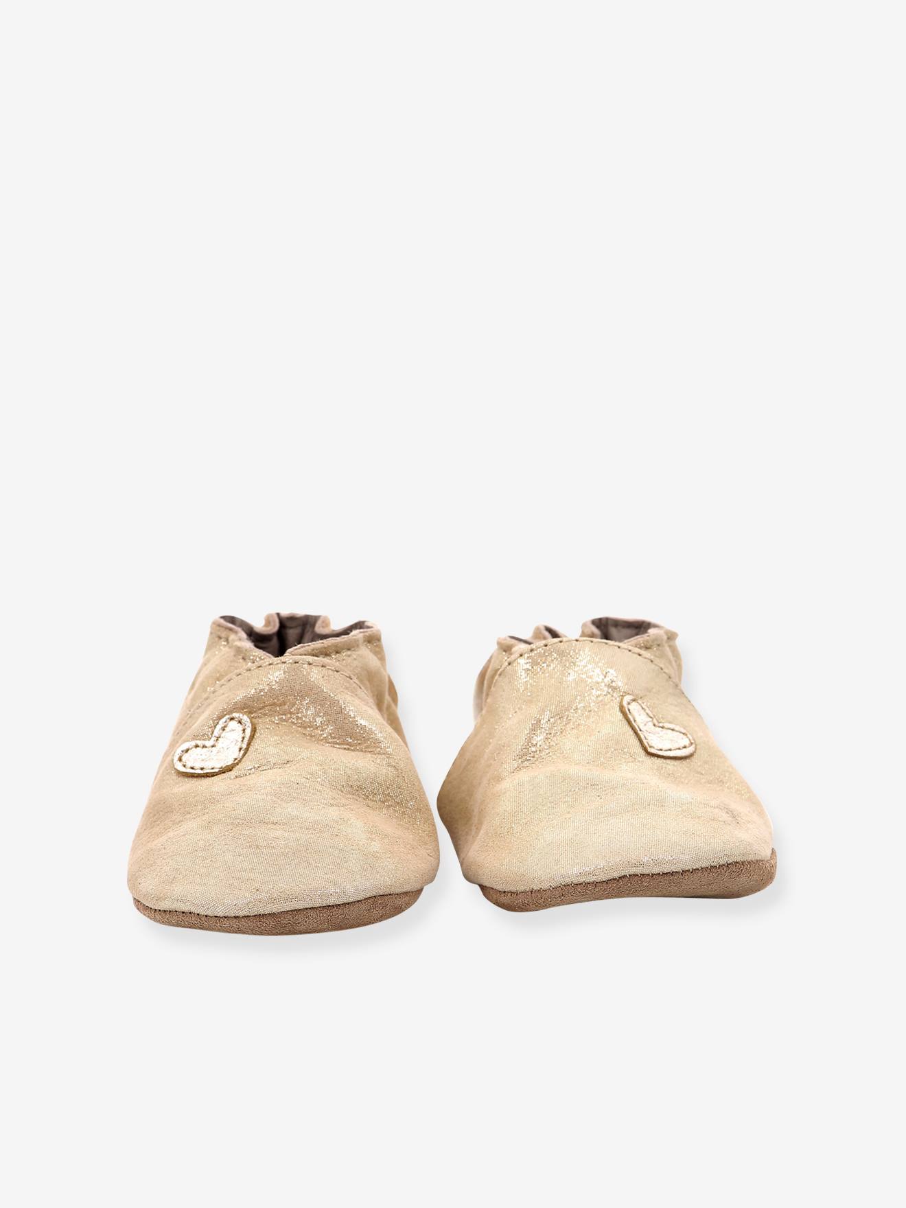 Chaussons cuir souple bébé Mini Love 874682-10 ROBEEZ© or