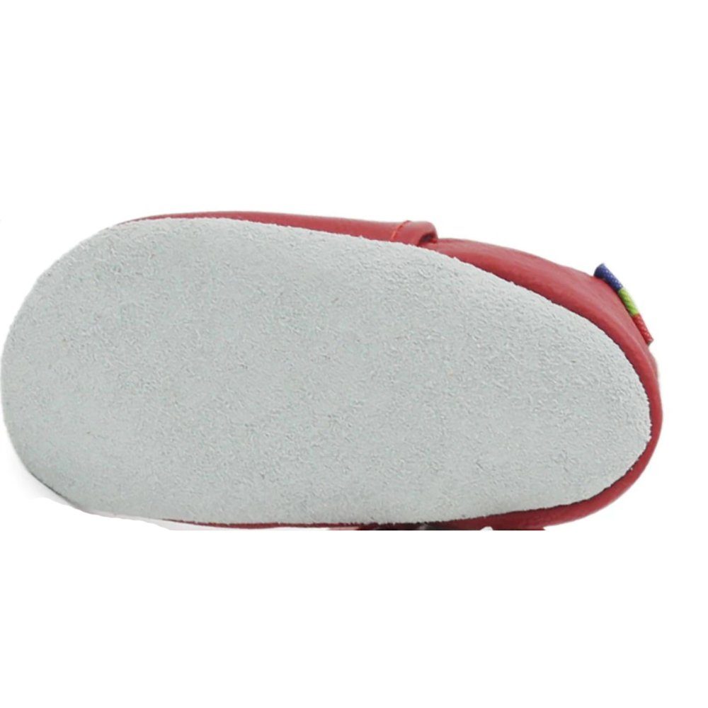 Pippolipo Baby Lederpuschen Lauflernschuhe Krabbelschuh (0-6 Monate, 12cm) Hausschuhe aus 100% Leder, Rutschfest und flexibel