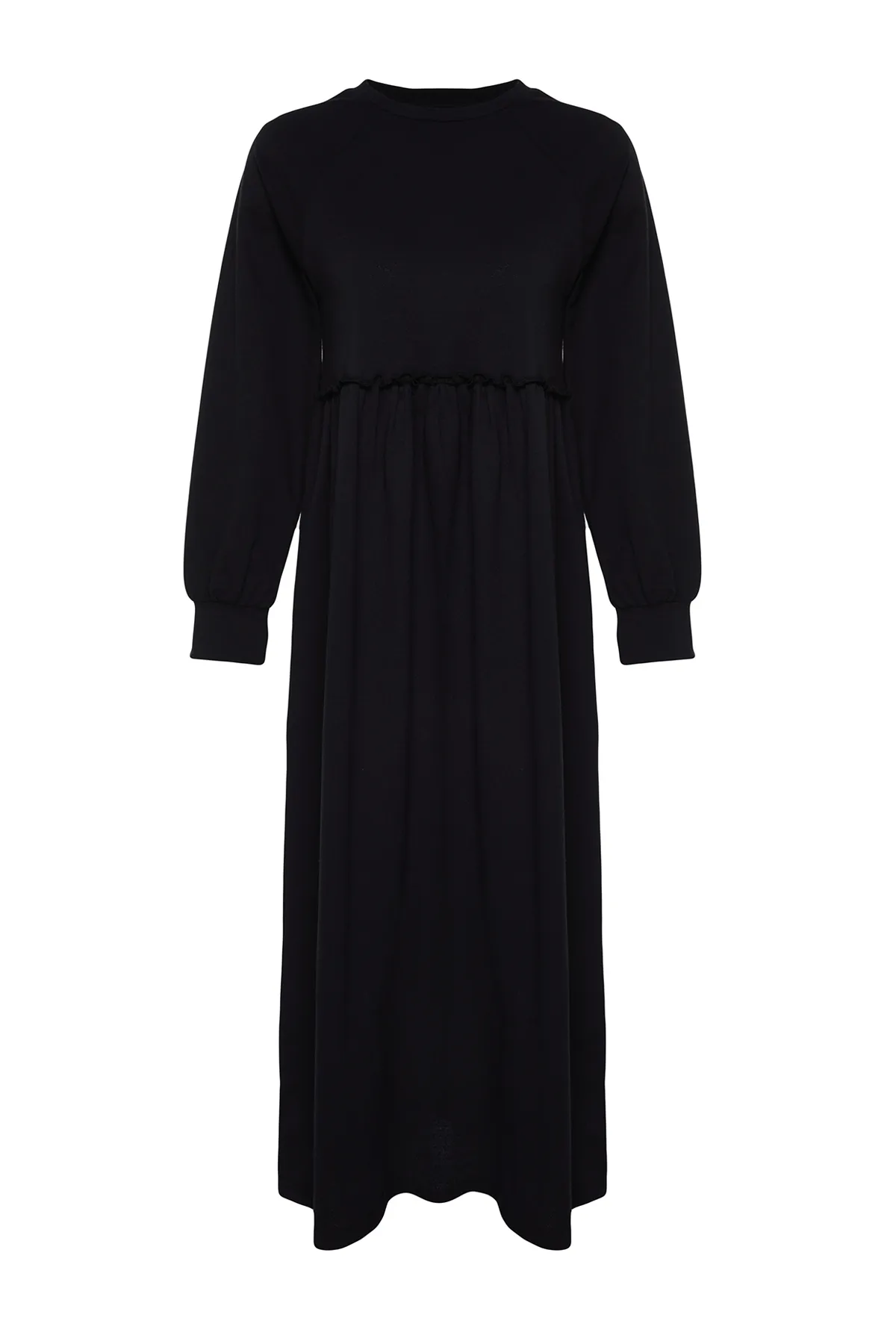 Trendyol Modest  Schwarzes Strickkleid mit Cut-Out-Taille TCTSS23EB00307