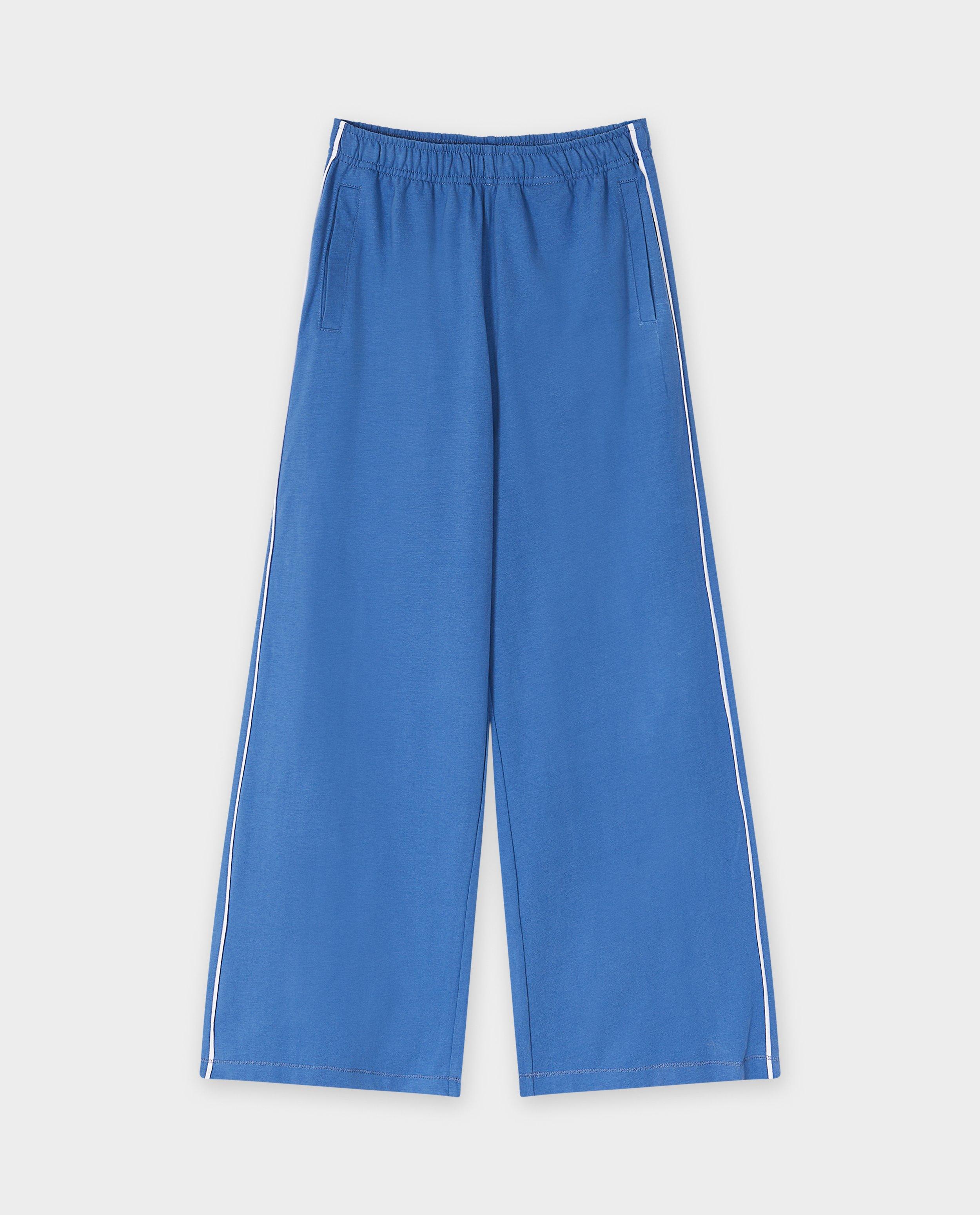 Pantaloni de trening Blue Fish & Chips cu bordură decorativă