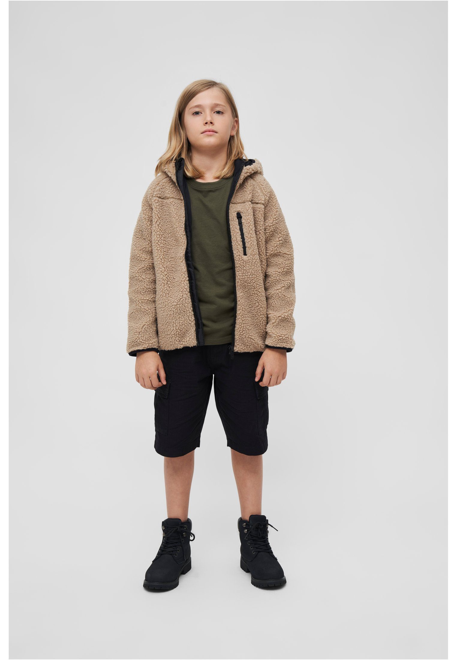 Brandit Outdoorjacke Herren Kids Teddyfleecejacket Hood (1-St)