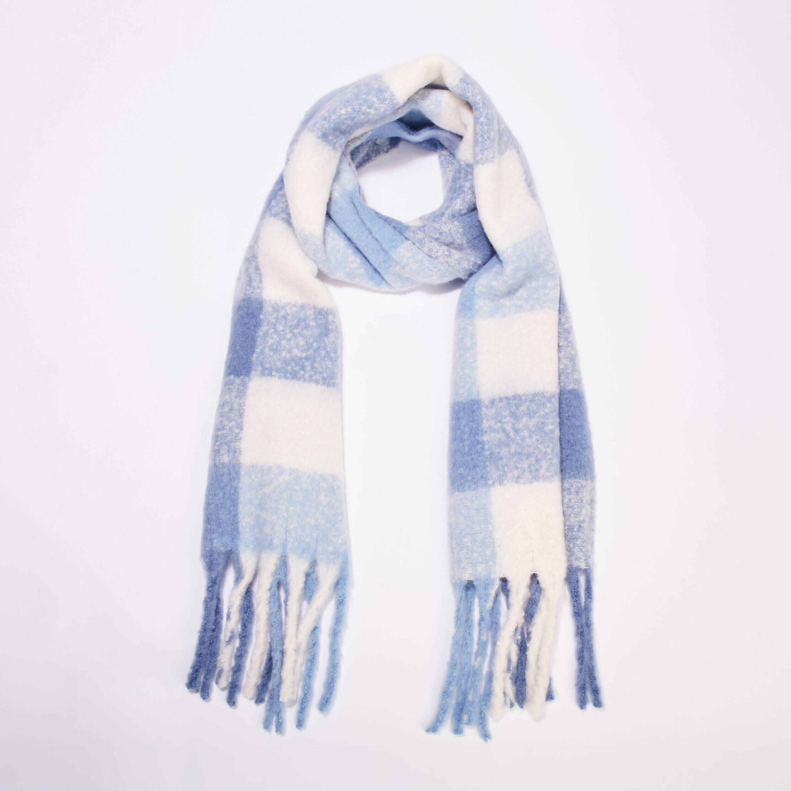 Écharpe avec franges bleu pastel femme | Cache Cache