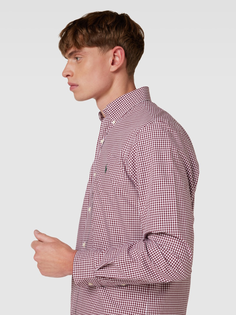 Slim Fit Freizeithemd mit Vichy-Karo in bordeaux rot