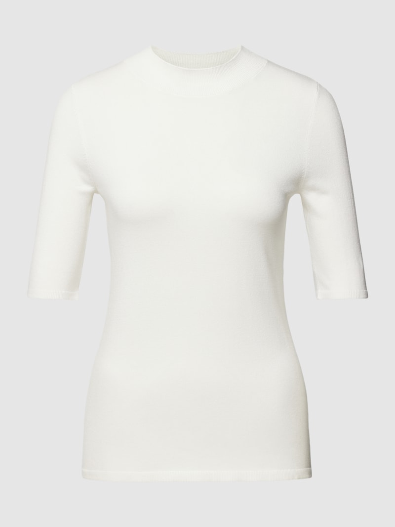 Strickshirt mit Rundhalsausschnitt in weiß