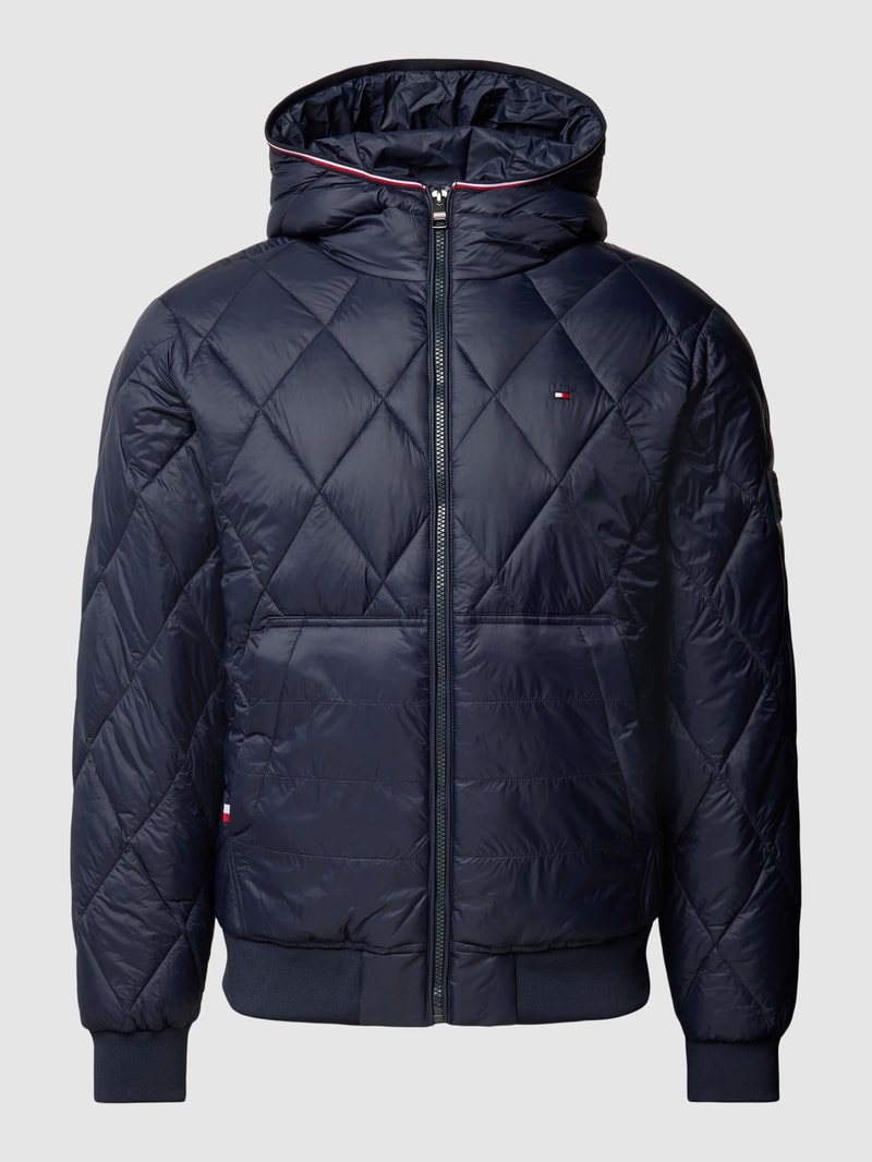 Steppjacke mit Stehkragen in marineblau