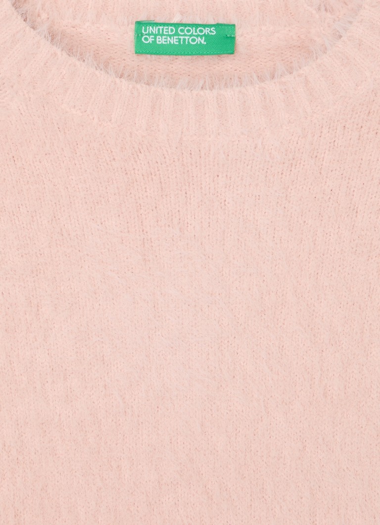 Pulover Benetton tricotat gros cu decolteu rotund