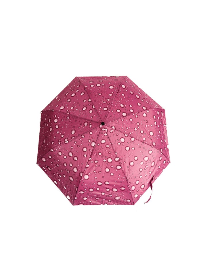 COFI 1453 Stilvoller Taschenschirm mit Schutzhülle und Regentropfendesign in Pink günstig kaufen onesize