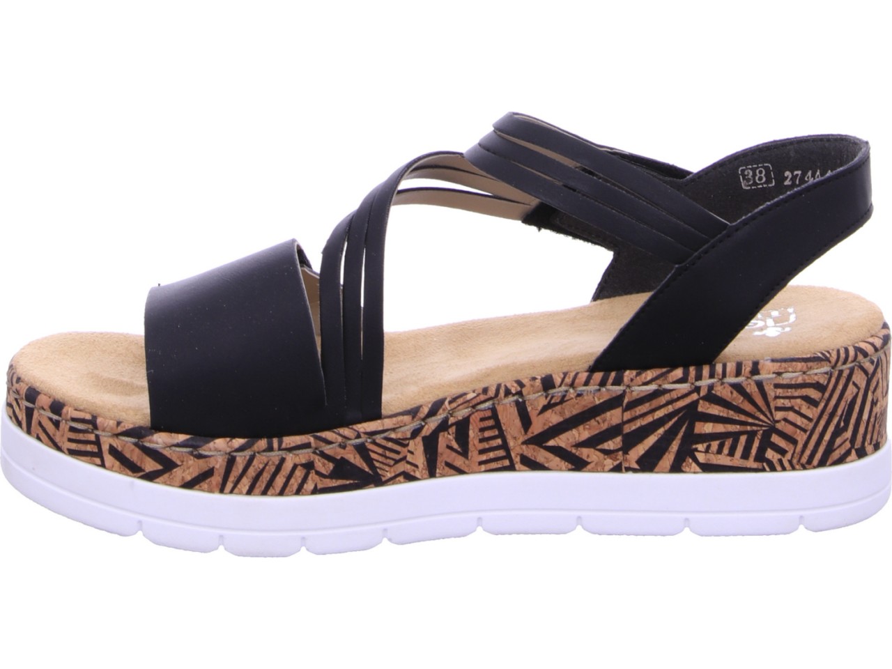 RIEKER Klassische Sandalen schwarz