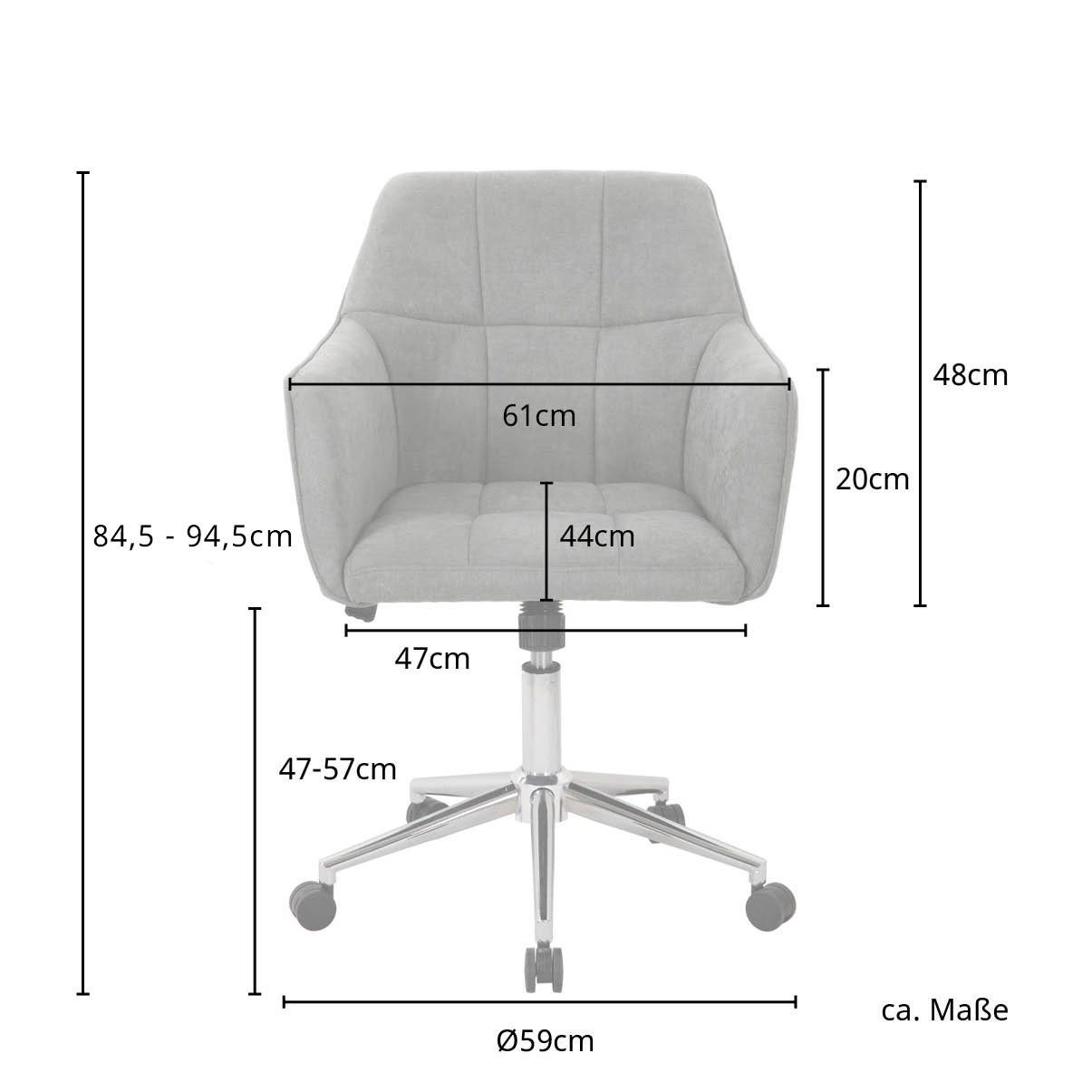 SVITA Schreibtischstuhl JAKE (1 St), stufenlos höhenverstellbar, pflegeleicht, elegant, Rollen, Beige