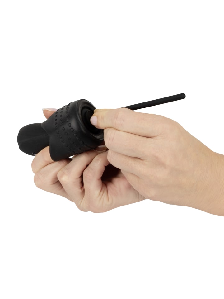 Rebel Masturbator mit Vibration Glans Masturbator with 3 attachable Dilators in schwarz günstig kaufen 14 cm