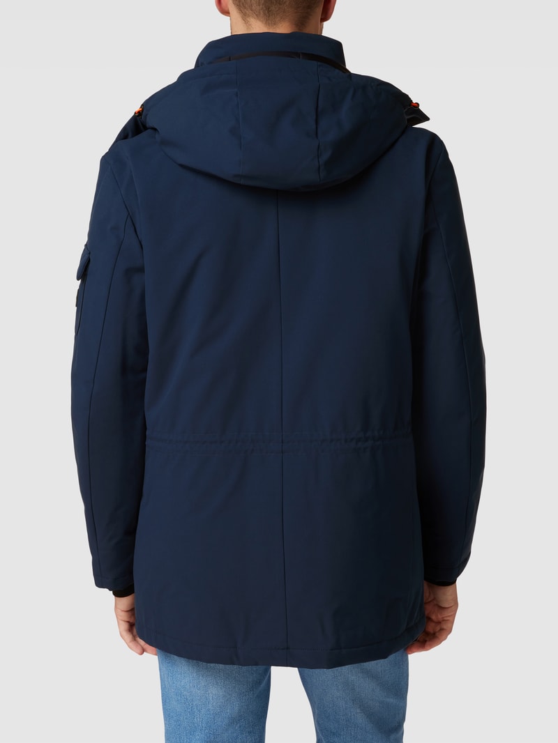 Parka mit abnehmbarer Kapuze in marineblau
