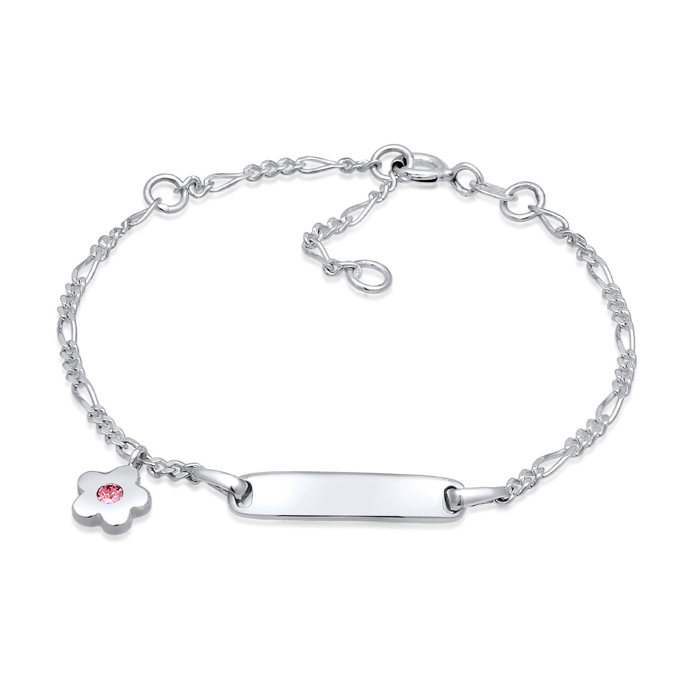 Elli Elli Bracelet Plaque d'identité des enfants gravant la naissance d'une fleur en a Bracelet