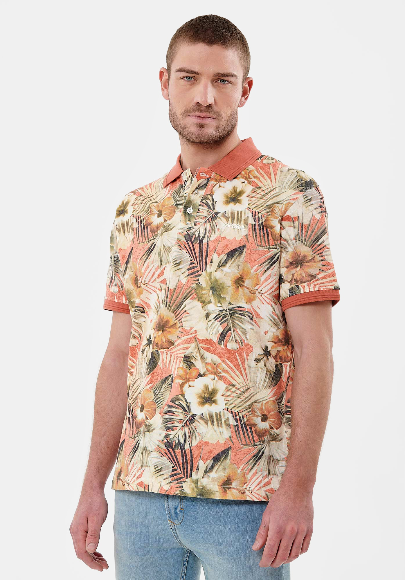 NAPPO  Polo fleuri Homme en 100% coton
