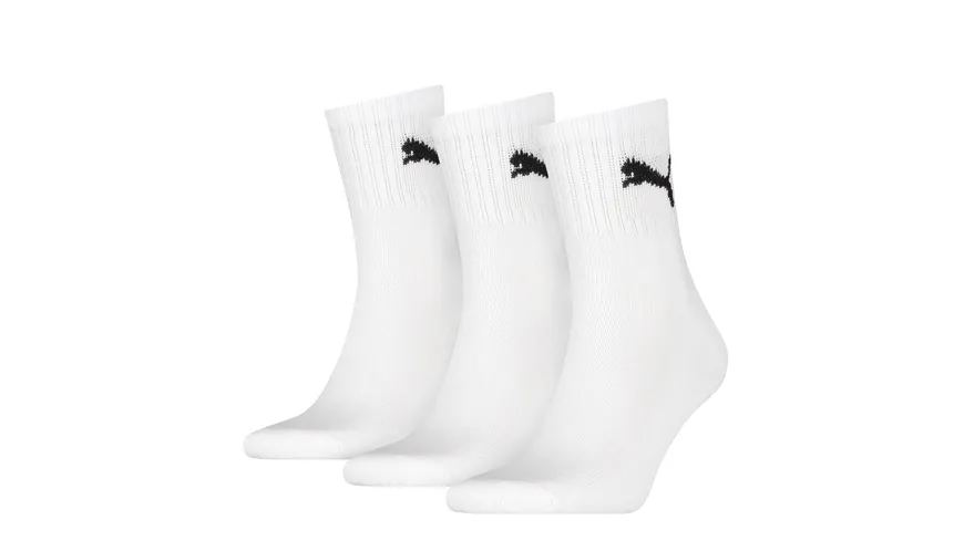 PUMA Unisex Sportsocken Crew 3er Pack white