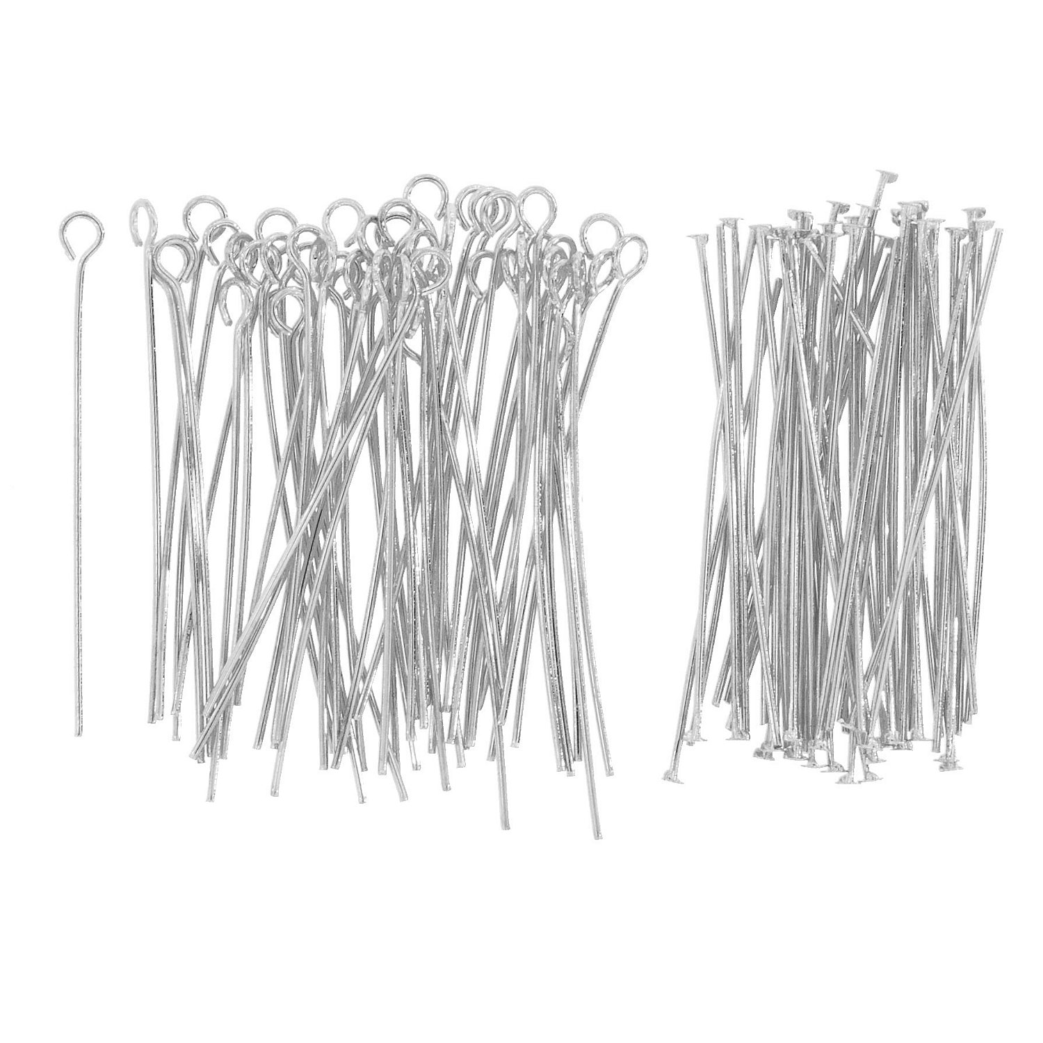 Kettel- und Nietstifte, silber, 4 cm, 100 Stück