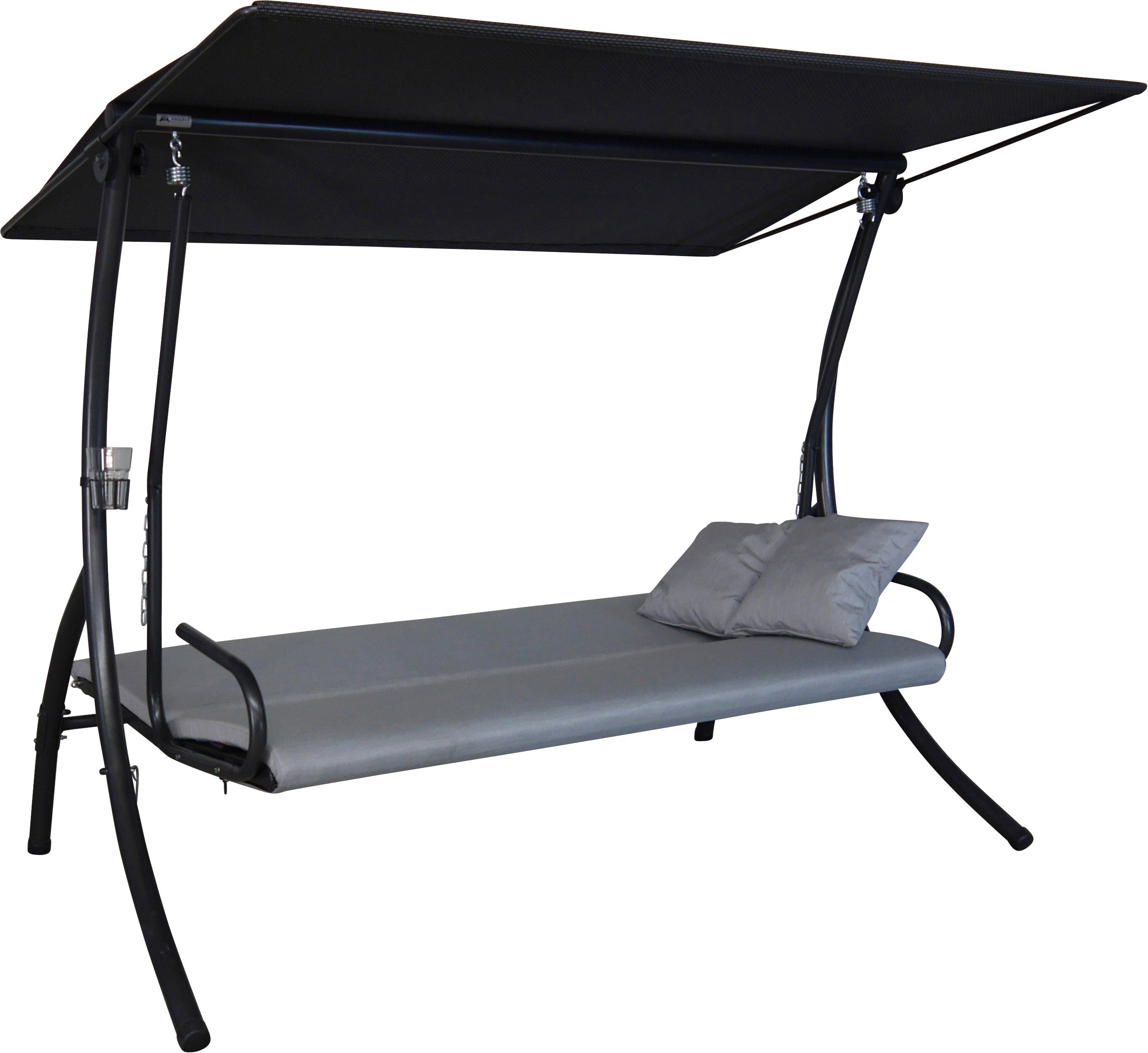 Angerer Freizeitmöbel Hollywoodschaukel Elegance Zip granit, 3-Sitzer, Bettfunktion, wetterfest