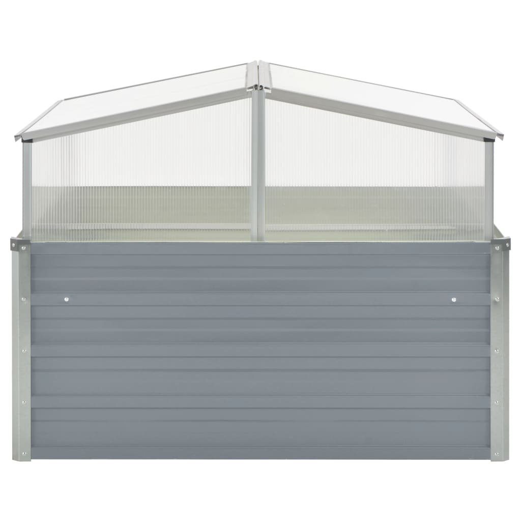 vidaXL Blumentopf Gewächshaus Grau Verzinkter Stahl 100×100×85 cm (1 St)