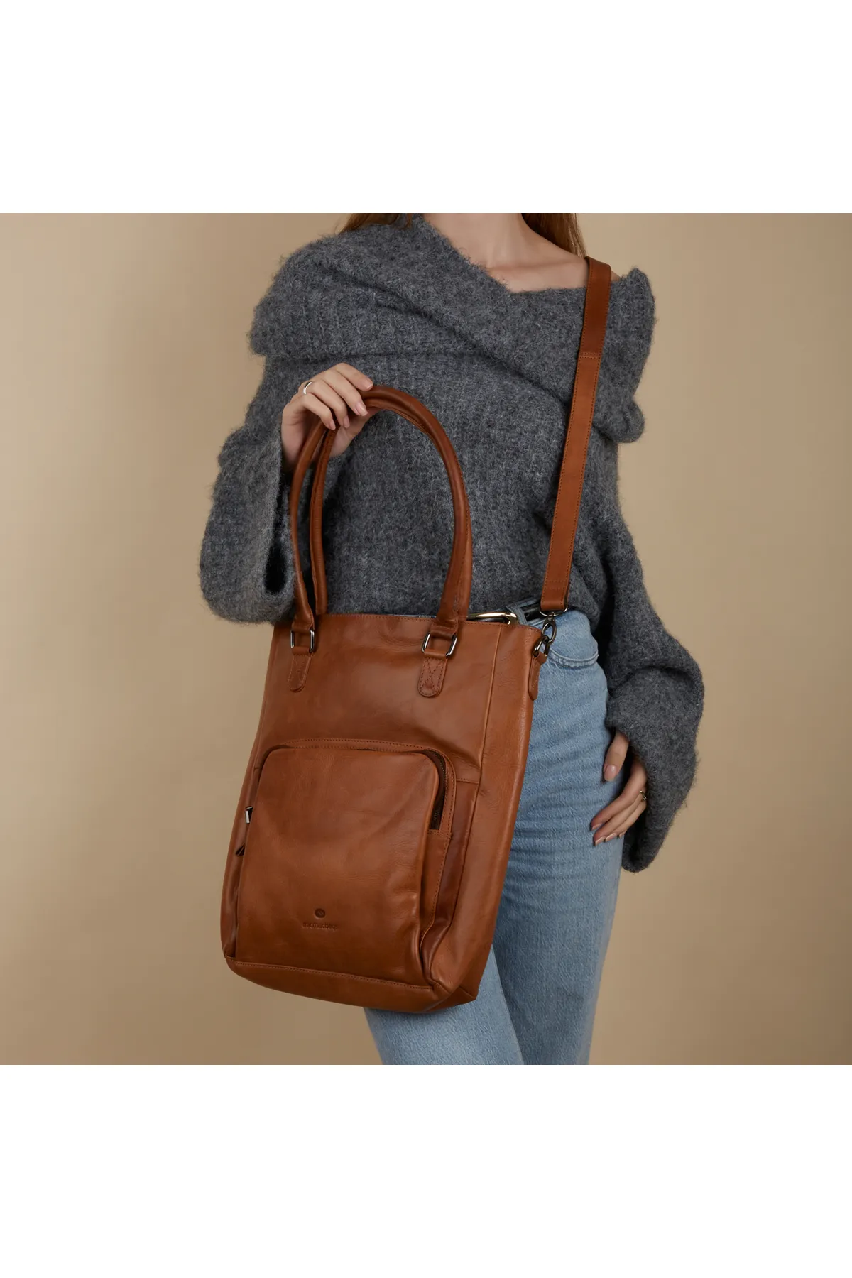 1'ASLAN  Micmacbags Everyday Damen Schultertasche Braun 21126006