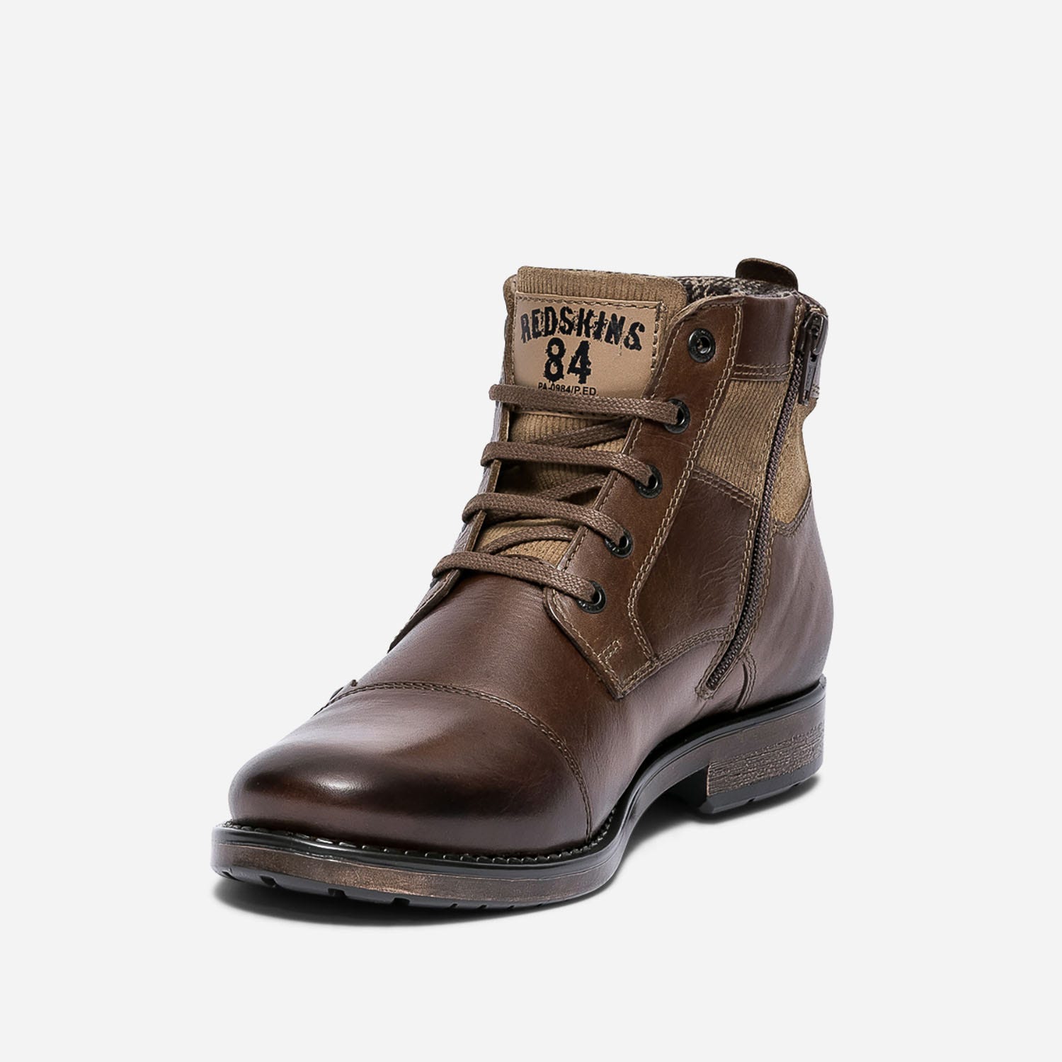 Boots à lacet REDSKINS marron en cuir