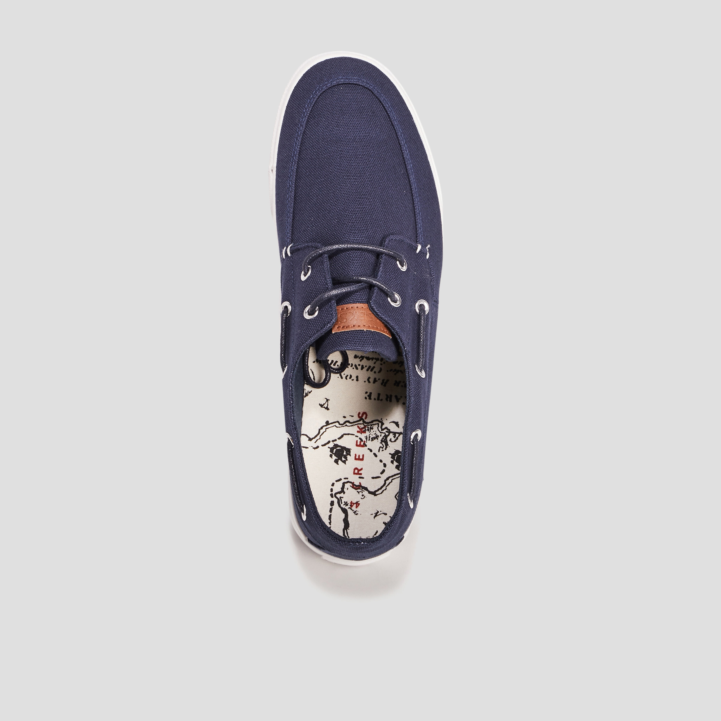 Chaussures bateau en toile bleu marine homme | La Halle