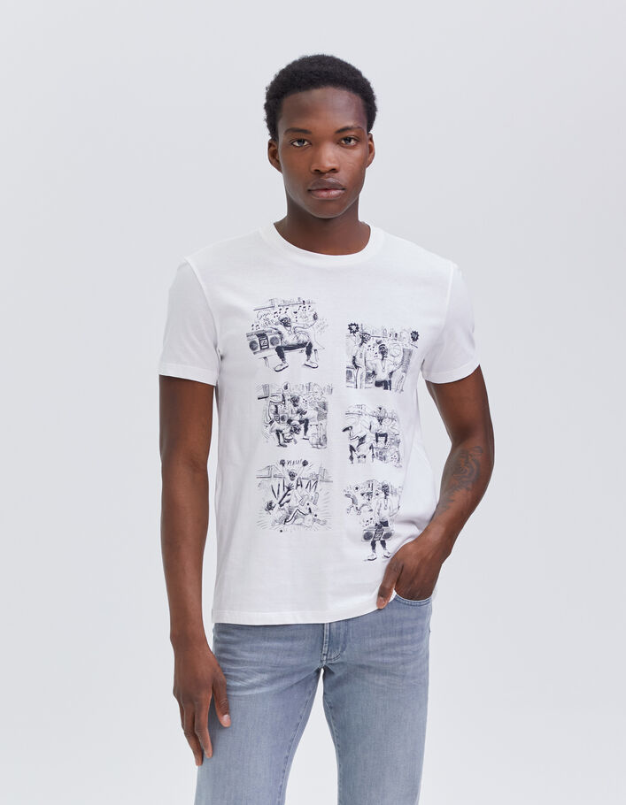 T-shirt blanc bio visuel BD Hip Hop Homme